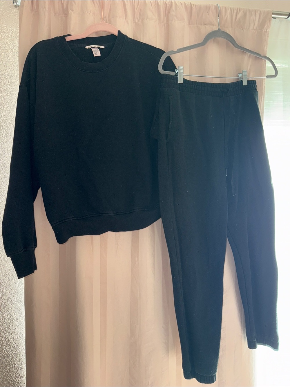 Victoria's Secret Black Sweatshirt & Jogger Set